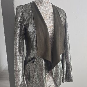 Vigoss Metallic Silver and Olive Blazer